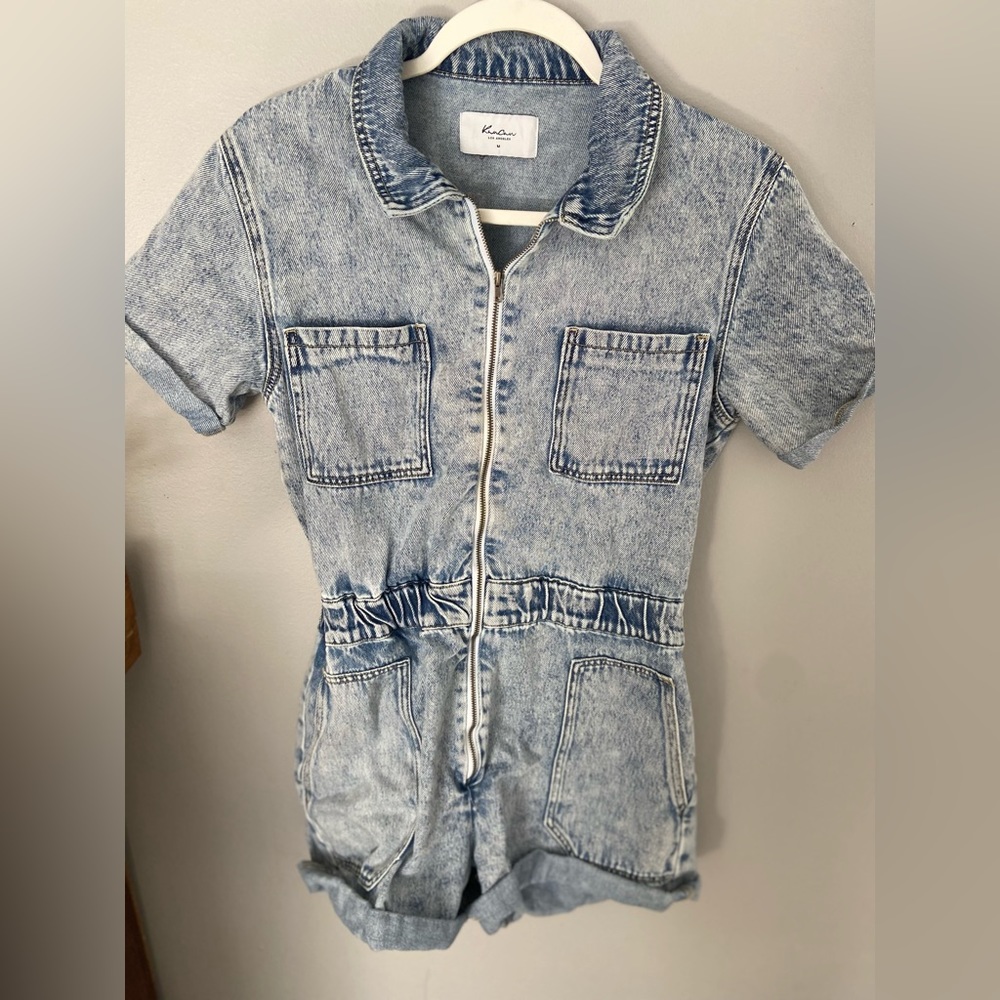 Kancan denim zip up Romper
